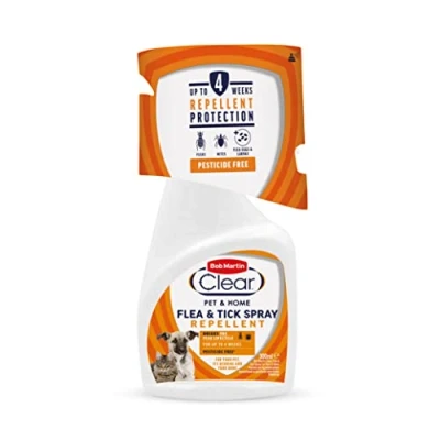 Image of Bob Martin Clear Flea Repellent Spray for the Home, Dogs and Cats Controls Tick Infestations in Household (300ml)