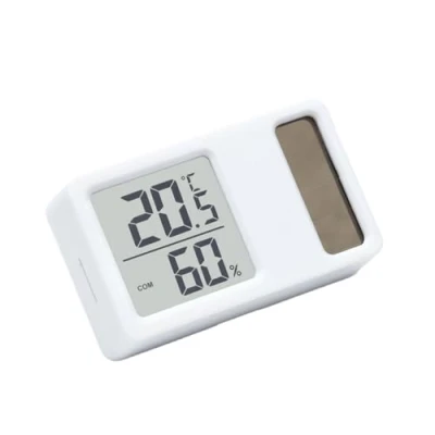 Image of Digital Temperature Humidity Measurement Meter Solar Power Thermometers Hygrometer Desktop Gauge With LCD Display