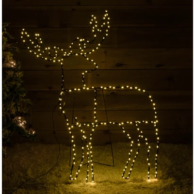 Image of 1mx80cm Light up Standing Christmas Reindeer with 292 Warm White LEDs