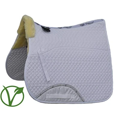 Image of Rhinegold Unisex&#039;s 456 C WHT/NAT Luxe Fur Lined Saddle Cloth, White/Natural, Cob
