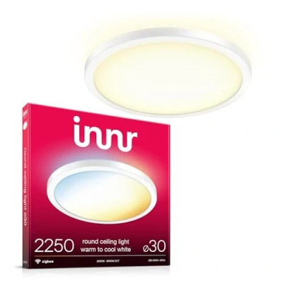 Image of Innr Smart LED Ceiling Light, Zigbee, Works with Hue*, Amazon Echo 4th Gen., Alexa (Bridge Required), Warm White to Cool White, Bedroom Lamp Dimmable, 30cm, 2250 Lumen