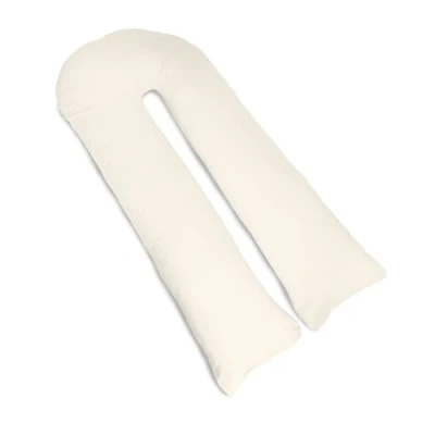 Image of Lancashire Bedding C U Shape Pregnancy Pillow Full Body and Maternity Support for Back, Hips Legs Belly Pregnant Women With Pillowcase(Cream)