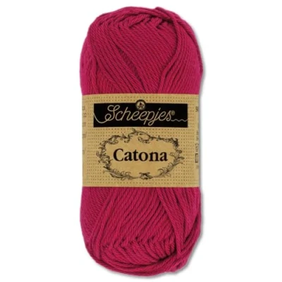 Image of Frida&#039;s Wollhaus Scheepjes 50 g Catona 100% Cotton Knitting Crochet Amigurumi 109 Colours (192 Scarlet)