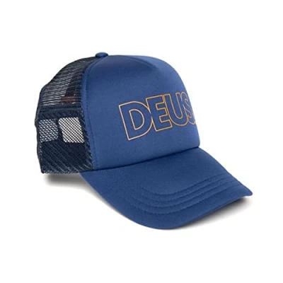 Image of Deus Capper Trucker Cap Navy, blue, One Size Fits All