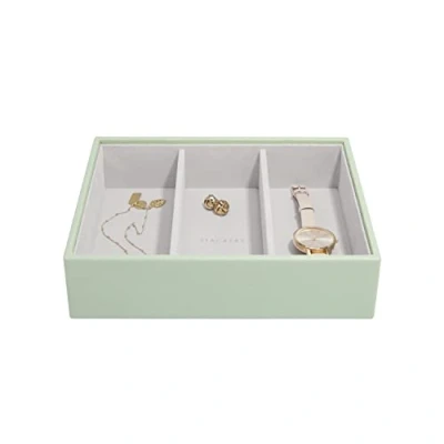 Image of Stackers Sage Green Classic Medium Jewellery Box Watch/Accessories Layer