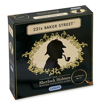 Image of 221b Baker Street Detective Board Game Sherlock Holmes for Adults &amp; Kids Crime Murder Mystery Ages 10+, 2 6 Players
