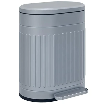 Image of HOMCOM 20 Litre Pedal Bin, Fingerprint Proof Kitchen Bin with Soft close Lid, Metal Rubbish Foot and Removable Inner Bucket, Grey