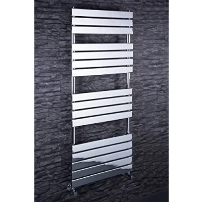 Image of Warmehaus Flat Panel Heated Towel Rail Bathroom Ladder Radiator Rad Central Heating Chrome 1600 x 600mm