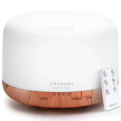 Image of B.R.C Shipment ASAKUKI 500ml Premium, Essential Oil Diffuser, 5 In 1 Ultrasonic Aromatherapy Fragrant Vaporizer Humidifier, Timer and Auto Off Safety Switch, 7 LED Light Colors