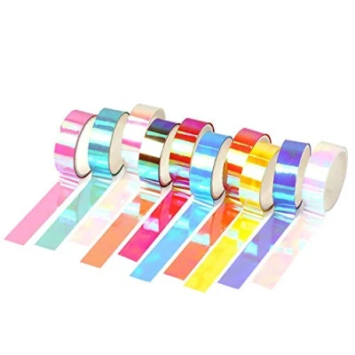 Image of NC 10 Rolls colors Colorful Craft Tape Gold Foil Print Decorative Masking Tapes Colored Painters Rainbow Labeling Arts