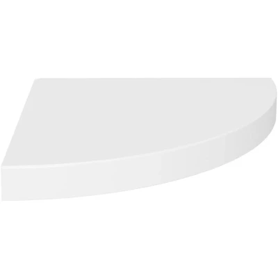 Image of vidaXL White Floating Corner Shelf, Wall Mounted Display 35x35x3.8 cm, MDF Invisible Installation, Modern Design, for Living Room, Bedroom, or Office