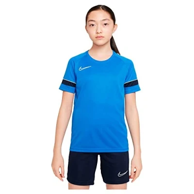 Image of NIKE Unisex Kids Y Nk Dry Acd21 Top T Shirt, Royal Blue/White/Obsidian/White, 7 Years EU