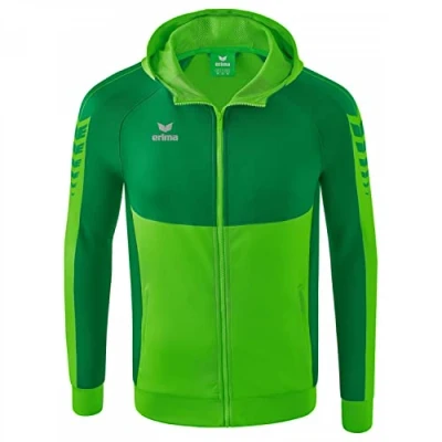 Image of Erima Men&#039;s Six Wings Training Jacket with Hood, Green, S