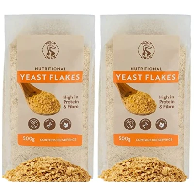 Image of Veggy Duck Nutritional Yeast Flakes (500g, Pack of 2) Natural GMO Free Vegan Friendly