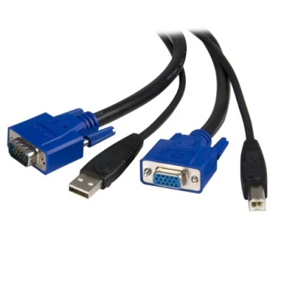 Image of StarTech.com 2 in 1 Universal USB KVM cable Video / HD 15 (VGA), Type B (M) to USB, (VGA) ft SVUSB2N1_15