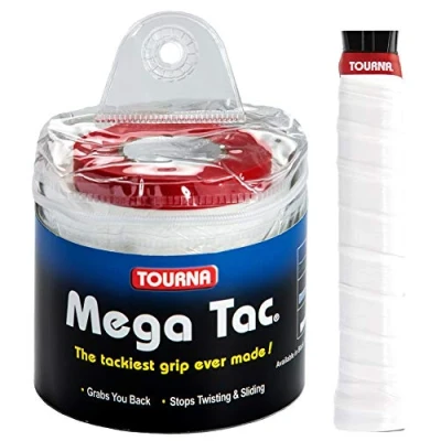 Image of Tourna Mega Tac Extra Tacky Overgrip, White (30 Pack) (MT 30 XLW)