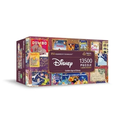 Image of Trefl 81026 Disney, Golden Age of 13500 Pieces, Large Puzzle, Thickest Cardboard, Organic, EKO, Collage with Fairy Tale Figures, Entertainment for Adults and Children from 12 Years,