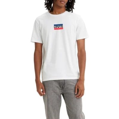Image of Levi&#039;s Men&#039;s Graphic Crewneck Tee T Shirt, Mini Sportswear Logo White+, S