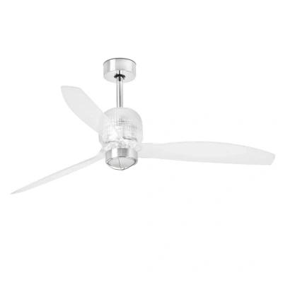 Image of Deco LED Chrome Ceiling Fan with DC Motor, 3000K Light