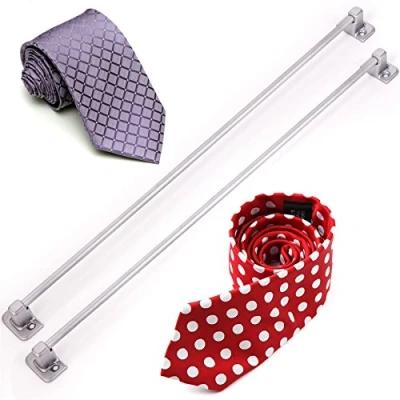 Image of White Hinge 2x Long Polished Chrome Tie/Belt Rail
