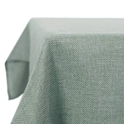 Image of Deconovo Large Decorative Faux Linen Water Resistant Table Cover Outside Rectangular Cloth for Party 51x110in(130x280cm) Mint Green
