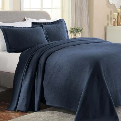 Image of Superior Bedspread, Cotton, Navy Blue, Twin