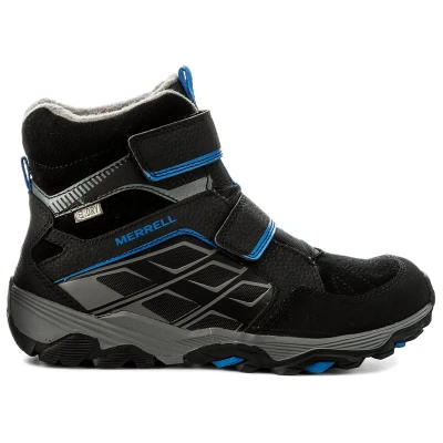 Image of Merrell Kids&#039; Moab Fst Polar Mid a/C Waterproof Hiking Boot, Black (Black), 32 EU