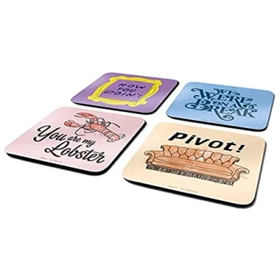 Image of FRIENDS Zitate Unisex Standard Cork Coasters,Purple / Blue Pink