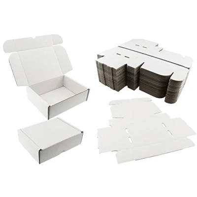 Image of White Shipping Boxes Postal MAILING Gift Wedding Packet Small Parcel Cardboard ☆ Size: 17cm x 14cm 5.5cm 7&quot; 5.5&quot; 2.25&quot; (25)