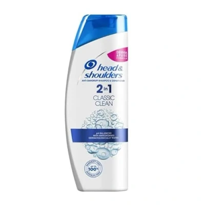 Image of Head &amp; Shoulders Classic Clean 2 in 1 Anti Dandruff Shampoo, Pack of 6 (6 x 250 ml), Shampoo Against Dandruff, Dry Scalp, Men, Scalp Care, Hair, Conditioner