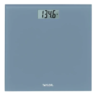 Image of Taylor Digital Glass Bathroom Scale for Body Weight, Accurate High Precision and Durable Platform, Weighing Machine People, Easy to Read Display, 350 lb Capacity, Slate Blue