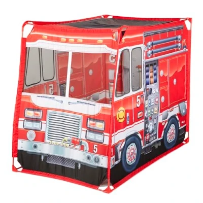 Image of Melissa &amp; Doug Fire Truck Kids Toy Play Tent Pretend 3+ Gift for Boy or Girl
