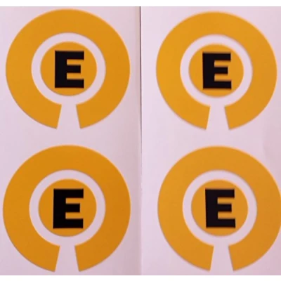 Image of Crown Green Lawn Indoor Bowls Adhesive Lettered Coloured Marker Labels Set of 4 (Yellow, E)