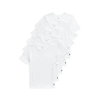 Image of POLO RALPH LAUREN Multi Pack T Shirt Undershirt for Children and Boys (Pack of 3), White, 5, S