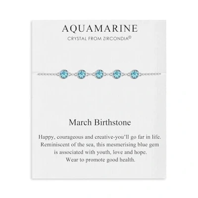 Image of Philip Jones March Birthstone Bracelet Created with Aquamarine Zircondia® Crystals