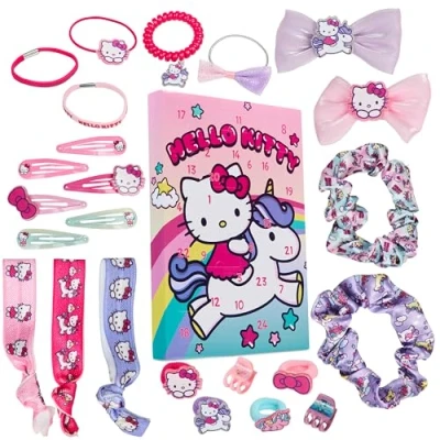 Image of Hello Kitty Advent Calendar 2024 Girls Hair Accessories Christmas Kawaii Anime Gifts