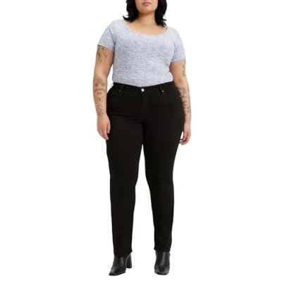 Image of Levi&#039;s Plus 314 Shaping Straight leg jeans, Women&#039;s, Size: 18x32, Soft black