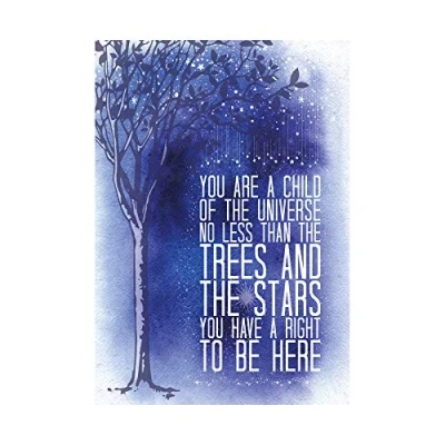 Image of Wee Blue Coo Quote Desiderata Stars Child Universe Motivation Wall Art Print