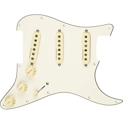 Image of Fender Pre wired Pickguard Strat Hot Noiseless S/S/S Parchment White, (992346509)