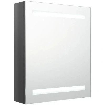 Image of vidaXL LED Bathroom Mirror Cabinet Shining Grey 50x14x60 cm