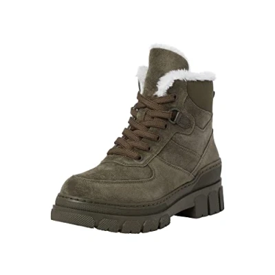 Image of Marco Tozzi 2 26264 29 Women&#039;s Lace Up Leather Boots Fashion, Olive Comb, 5 UK