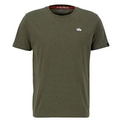 Image of Alpha Industries EMB T Shirt for Men, Dark Green, M