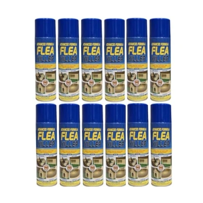 Image of 12 x Flea Spray for House Kills Instantly Household treatment the home Dog Beds Cat Hutches Kennels and Carpets Tick Protection Soft Furnishings 200ml