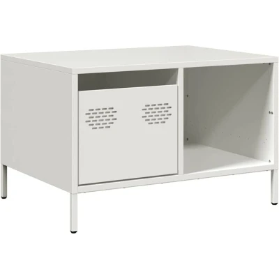 Image of vidaXL Coffee Table White 68.5x50x43.5 cm Cold rolled Steel