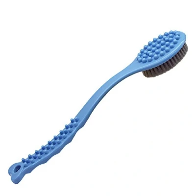Image of QiCheng&amp;LYS Bath Brush with Long Handle,Back Cleaning Brush,Back Scrubber &amp; Shower Body 14in (Blue)