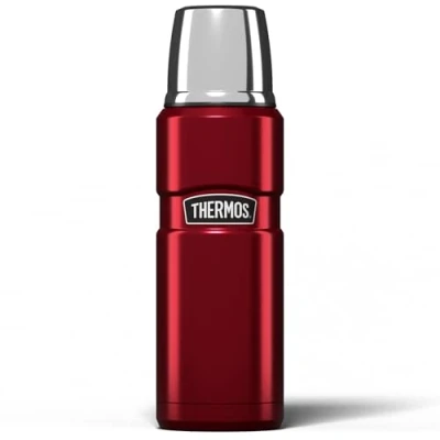 Image of Thermos Stainless King 470ml Multi Purpose Flask Original Style can be used as Travel Mug or Insulated Water Bottle for Daily Commute &amp; Weekend Adventures Red, 5 Year Warranty
