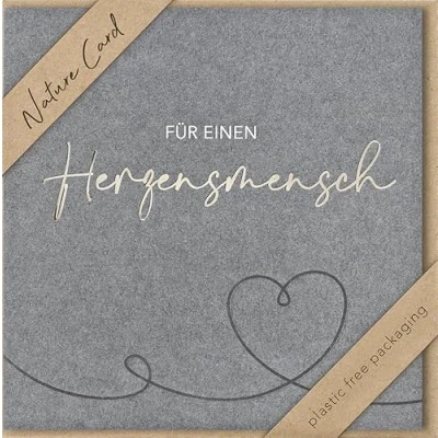Image of bsb Heart Man Card Kraft Paper with Great Motif Sustainable Envelope Gift Best Friend or Love &amp; Friendship 15.5 x cm