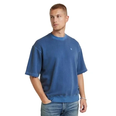Image of G STAR RAW Men&#039;s Overdyed Loose R Sw Ss Sweater, Blue (Radar Gd D24679 d688 g474), S