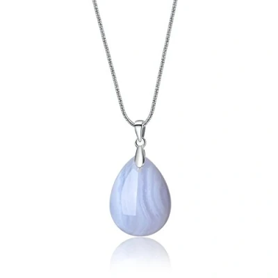 Image of COAI Teardrop Blue Lace Aagte Necklace for Women