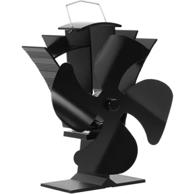 Image of Tomersun Log Burner Fan Small 4 Blades Wood Burning Stove Heat Powered Fireplace Eco Fans Friendly Circulation for Wood/Log Burner/Fireplace…